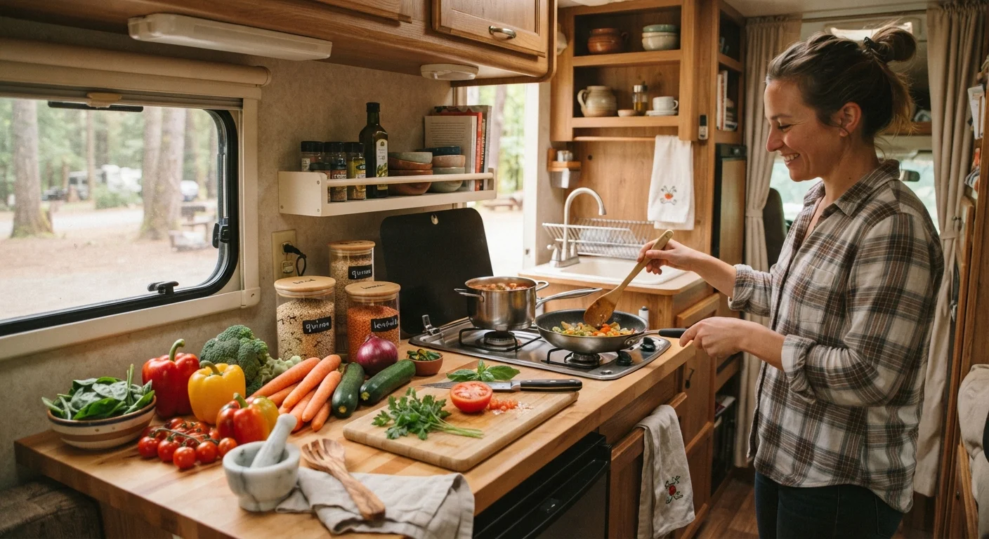 Nutrition and Meal Planning Inside an RV Kitchen for Older Adults